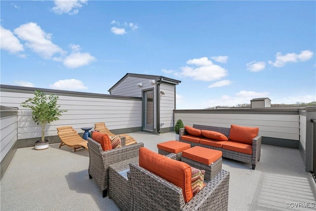 view of patio / terrace featuring an outdoor living space