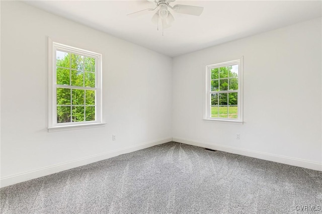 1684 Halls Store Rd, Mineral, VA 23117 - carpeted spare room featuring ceiling fan, baseboards, and visible vents