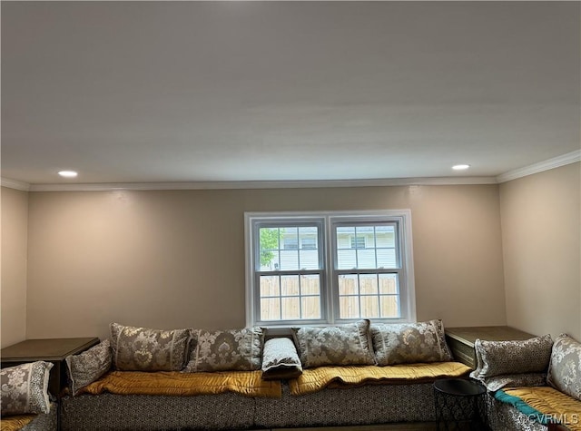 2704 Greenway Ave, Henrico, VA 23228 - living room featuring crown molding and recessed lighting
