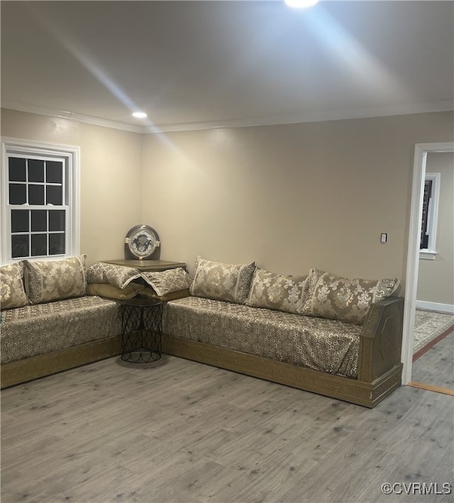 2704 Greenway Ave, Henrico, VA 23228 - living area featuring ornamental molding and wood finished floors