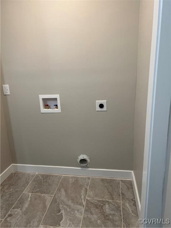 1506 Old Poole Rd, Alberta, VA 23821 - clothes washing area featuring laundry area, electric dryer hookup, baseboards, and hookup for a washing machine