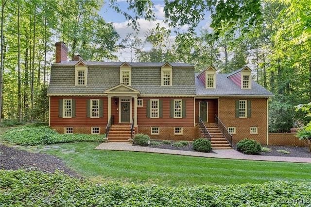 2410 Walhala Dr, North Chesterfield, VA 23236 - view of front of property featuring a front yard and a chimney