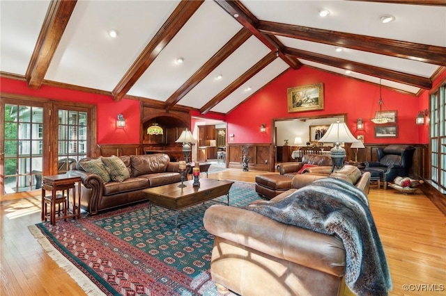 2410 Walhala Dr, North Chesterfield, VA 23236 - living room featuring a wainscoted wall and wood finished floors