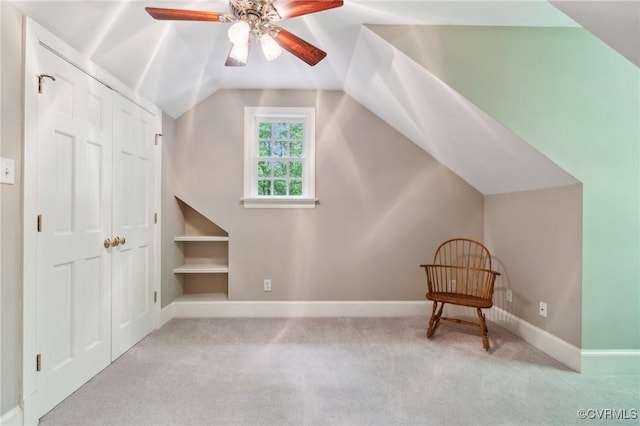 2410 Walhala Dr, North Chesterfield, VA 23236 - bonus room with carpet, a ceiling fan, vaulted ceiling, and baseboards