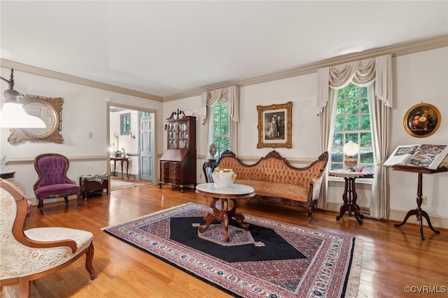 2410 Walhala Dr, North Chesterfield, VA 23236 - living area with wood finished floors and crown molding