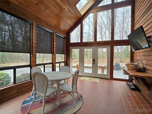 12448 Whisana Ln, Ashland, VA 23005 - sunroom with french doors, lofted ceiling, and plenty of natural light