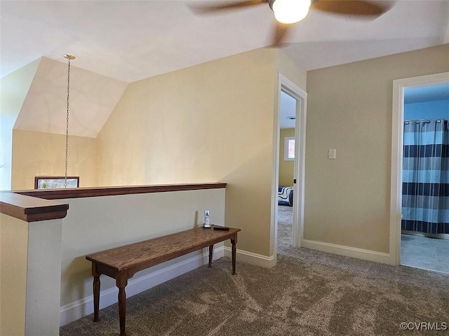 12448 Whisana Ln, Ashland, VA 23005 - hall featuring carpet, baseboards, and vaulted ceiling