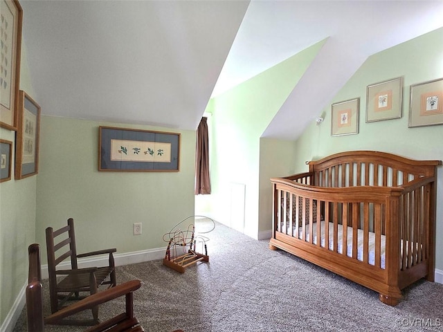 12448 Whisana Ln, Ashland, VA 23005 - bedroom featuring carpet, vaulted ceiling, and baseboards