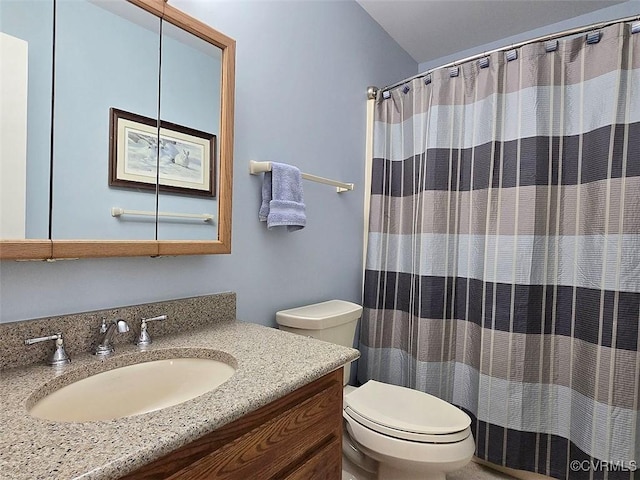 12448 Whisana Ln, Ashland, VA 23005 - bathroom featuring toilet, vanity, and a shower with curtain