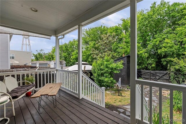 wooden deck with fence