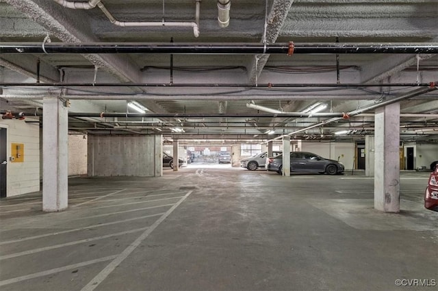 view of parking garage