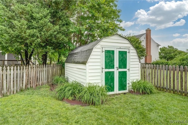 view of shed