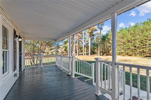 13130 The Glebe Ln, Charles City, VA 23030 - deck featuring a yard and covered porch