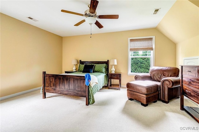 10527 Deerlake Dr, New Kent, VA 23124 - carpeted bedroom with lofted ceiling, ceiling fan, and baseboards