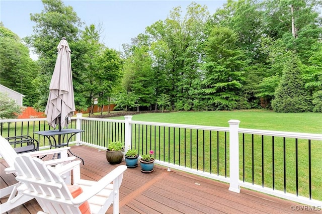 10527 Deerlake Dr, New Kent, VA 23124 - deck featuring a yard