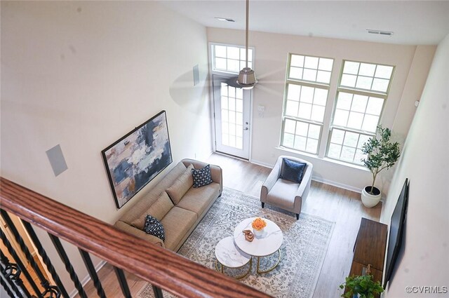 5801 Riverside Trl, Richmond, VA 23225 - living area with wood finished floors and baseboards