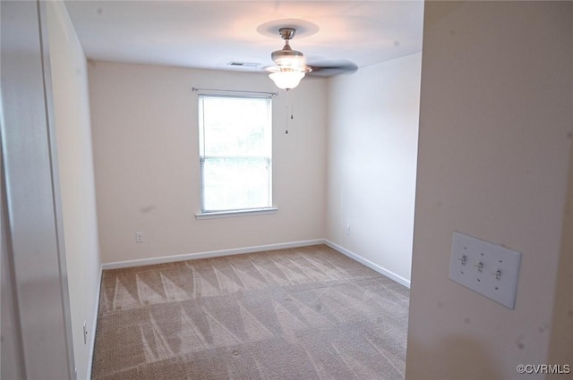 5801 Riverside Trl, Richmond, VA 23225 - spare room with ceiling fan, carpet, and baseboards