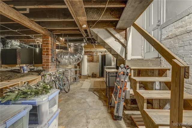 attic featuring gas water heater