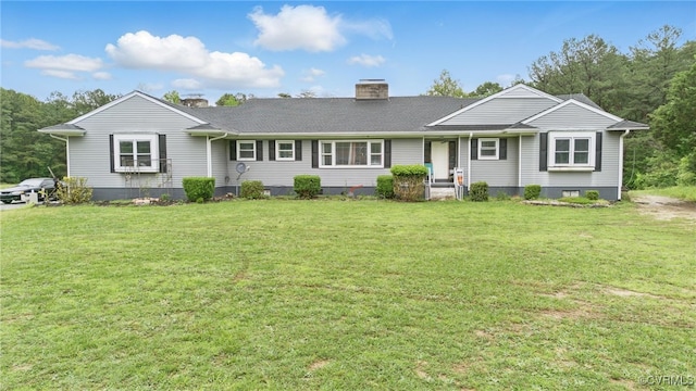12060 Pinhook Rd, Hanover, VA 23146 - single story home featuring a chimney, a front yard, and a shingled roof