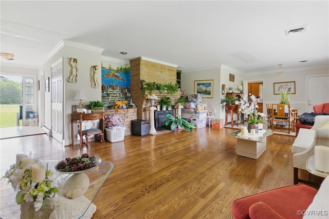 12060 Pinhook Rd, Hanover, VA 23146 - living room featuring crown molding and wood finished floors