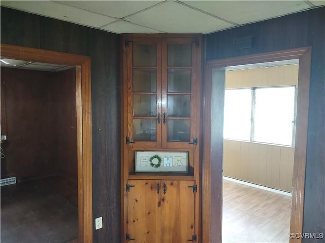 hall with light wood-style floors