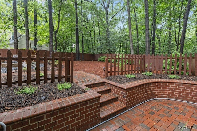 view of patio featuring a fenced backyard