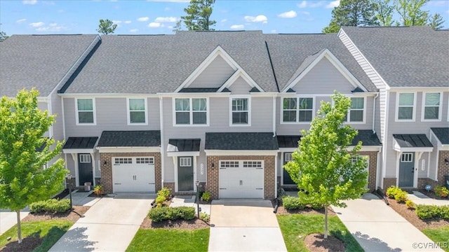 11301 Winding Brook Terrace Dr, Hanover, VA 23005 - view of property with brick siding, a shingled roof, driveway, and a garage