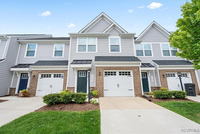 11301 Winding Brook Terrace Dr, Hanover, VA 23005 - view of property with brick siding, concrete driveway, a garage, and roof with shingles