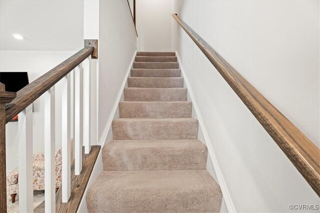 11301 Winding Brook Terrace Dr, Hanover, VA 23005 - stairway with carpet, recessed lighting, and baseboards