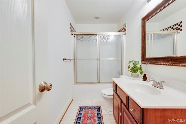 5470 Tyshire Pkwy, Providence Forge, VA 23140 - bathroom with vanity, tile patterned floors, toilet, and enclosed tub / shower combo