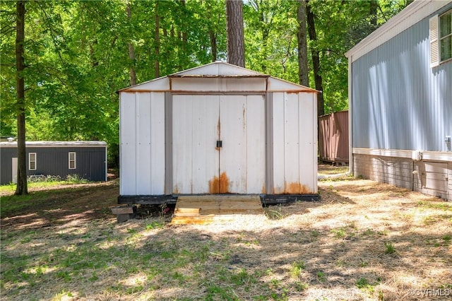 view of shed