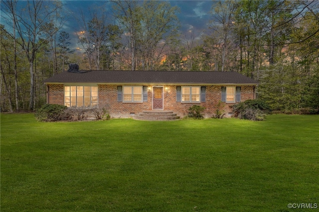 12610 Second Branch Rd, Chesterfield, VA 23838 - single story home with a lawn, brick siding, and crawl space