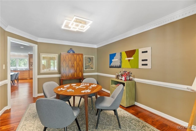 17475 Millfield Ln, Hanover, VA 23192 - dining space featuring wood finished floors, baseboards, and crown molding