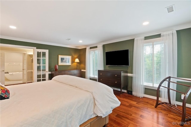 17475 Millfield Ln, Hanover, VA 23192 - bedroom featuring ornamental molding, baseboards, wood finished floors, and recessed lighting