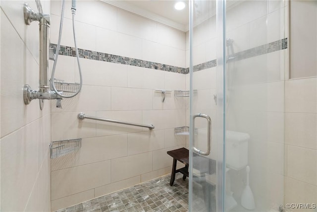 17475 Millfield Ln, Hanover, VA 23192 - full bath with a shower stall and crown molding