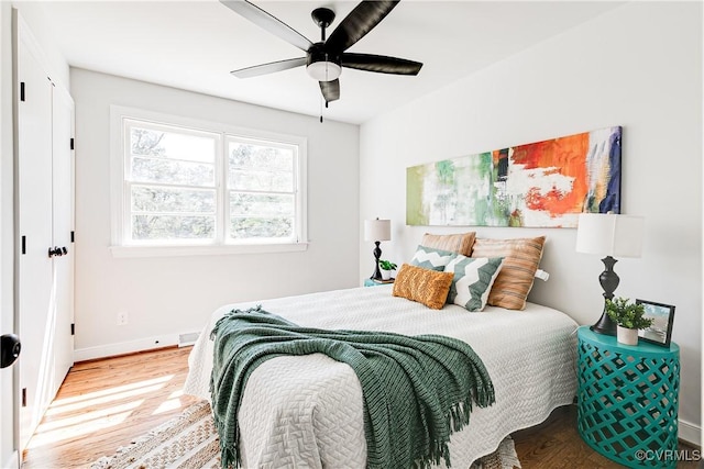 7910 San Juan Rd, Henrico, VA 23229 - bedroom featuring wood finished floors, baseboards, and a ceiling fan