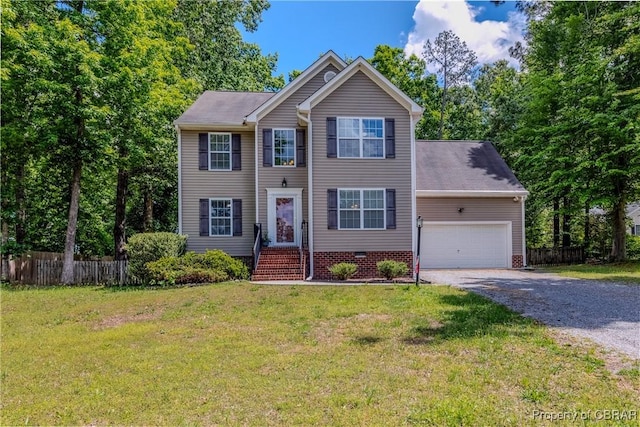 5631 Buckhunt Ln, New Kent, VA 23124 - view of front of house with gravel driveway and an attached garage