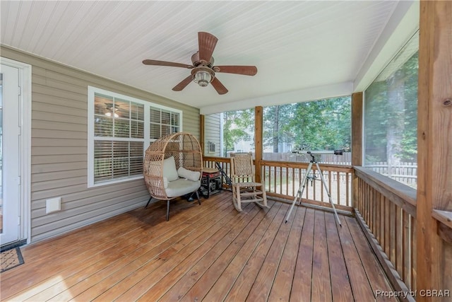5631 Buckhunt Ln, New Kent, VA 23124 - sunroom / solarium featuring a ceiling fan
