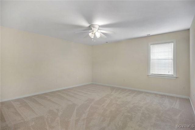 4221 Hunter Green Ct, Henrico, VA 23294 - spare room featuring ceiling fan, light colored carpet, and baseboards
