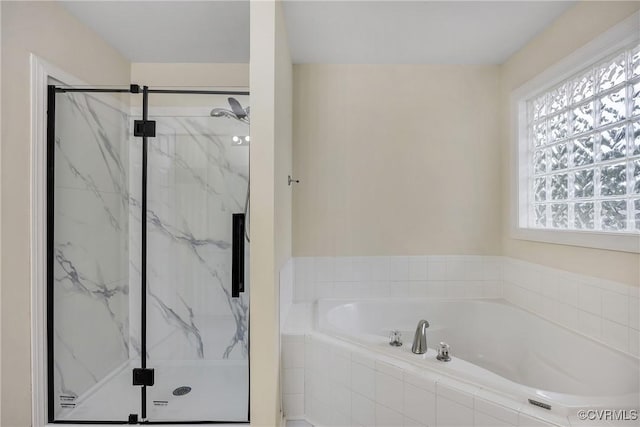 4221 Hunter Green Ct, Henrico, VA 23294 - bathroom featuring a marble finish shower and a bath