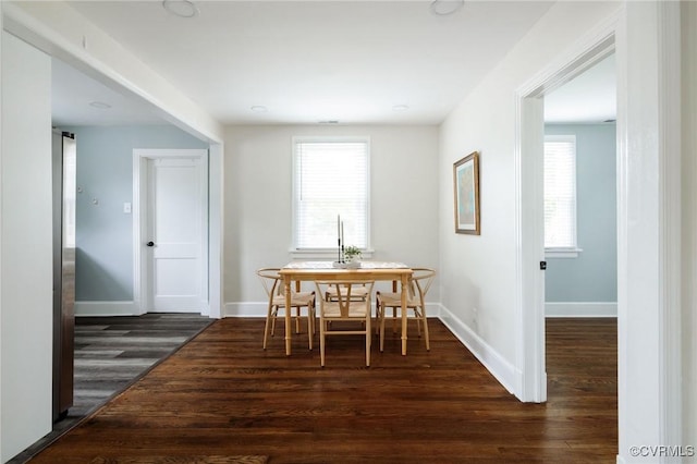 1811 Fenton St, Richmond, VA 23231 - dining space featuring dark wood finished floors, healthy amount of natural light, and baseboards