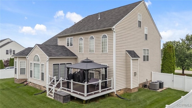 1601 Carty Bay Dr, Chester, VA 23836 - back of house featuring a gazebo, a wooden deck, and roof with shingles