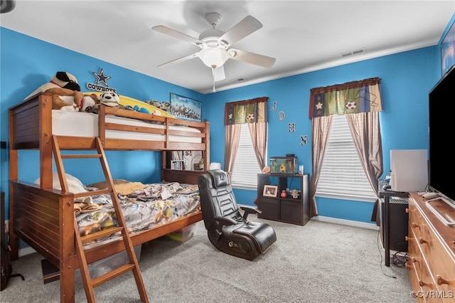 1601 Carty Bay Dr, Chester, VA 23836 - bedroom with carpet floors, a ceiling fan, and baseboards