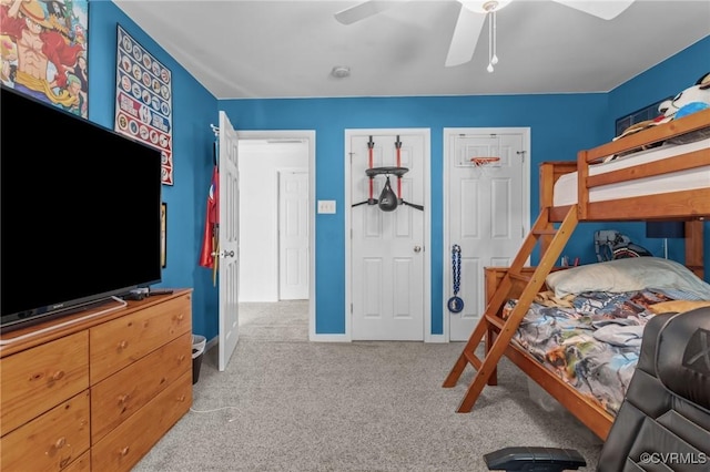 1601 Carty Bay Dr, Chester, VA 23836 - bedroom featuring carpet floors, a ceiling fan, and baseboards