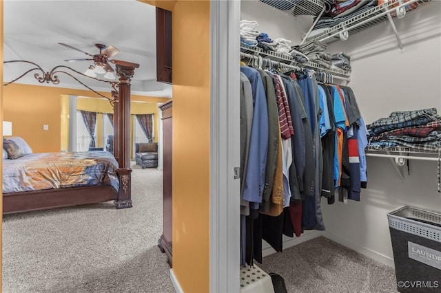1601 Carty Bay Dr, Chester, VA 23836 - spacious closet with carpet and ceiling fan