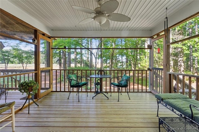 591 Plantation Rd, North, VA 23128 - sunroom / solarium with ceiling fan and plenty of natural light