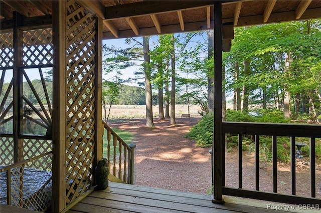 591 Plantation Rd, North, VA 23128 - view of wooden terrace