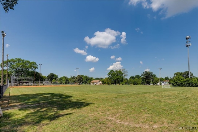 view of yard featuring an area for sports