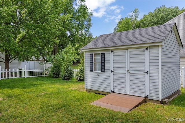 view of shed