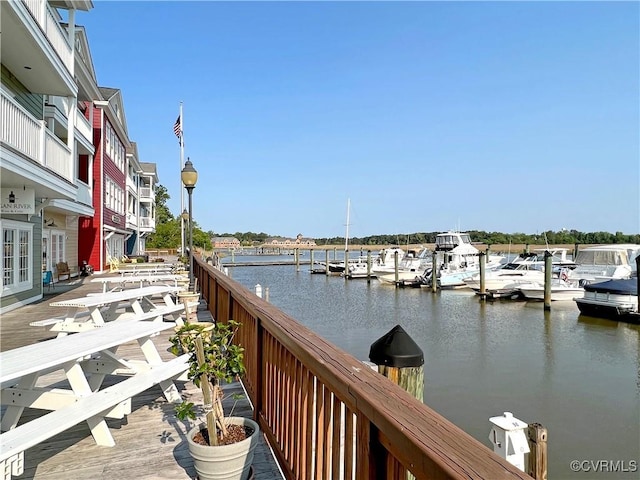 dock featuring a water view